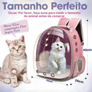 Mochila Pet Transporte para Cães e Gatos - Visão Ampla