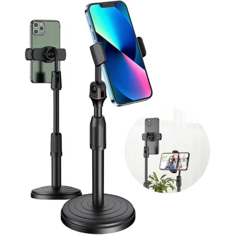 Suporte Tripé de Mesa para Celular - Mini Pedestal Ajustável 360°