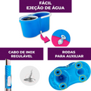 Mop Giratório 360° Cesto Inox Clean Tech 13L - CT0035- Azul