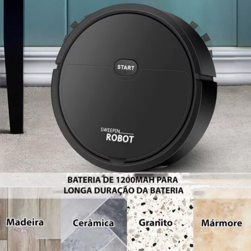 Robô Aspirador de Pó Recarregável Sweepin Robot - NO.K235 - Preto