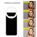 Ring Light Clip Selfie com LED para Celular Universal