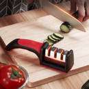 Afiador Amolador de Facas em Aço Inox com 3 Afiadores Base Emborrachada Linha Profissional