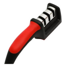 Afiador Amolador de Facas em Aço Inox com 3 Afiadores Base Emborrachada Linha Profissional