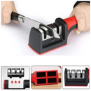 Afiador Amolador de Facas em Aço Inox com 3 Afiadores Base Emborrachada Linha Profissional