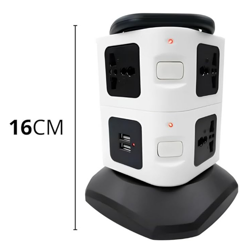 Torre de Tomada Elétrica com 3 Entradas Universais e 2 Portas USB - OI-TO 128