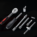 Kit Chave Jogo Soquete 1/4 46Pçs Aço c/ Maleta Catraca -  Prata/preto