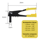 Alicate Rebitador Manual 9,5" 4 Pontas Profissional AR 0102