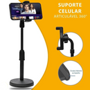 Suporte Tripé de Mesa para Celular - Mini Pedestal Ajustável 360°