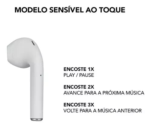 Fone De Ouvido Bluetooth -I-12-BRANCO