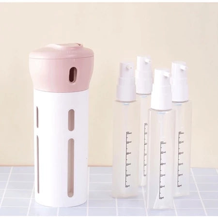 Kit 4 Dispenser Portátil De Viagem Para Shampoo Creme Sabonete Líquido