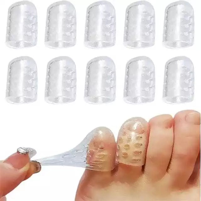 5 Pares - Protetor De Dedos Dos Pés Silicone Transparente Dedeira Respiráve