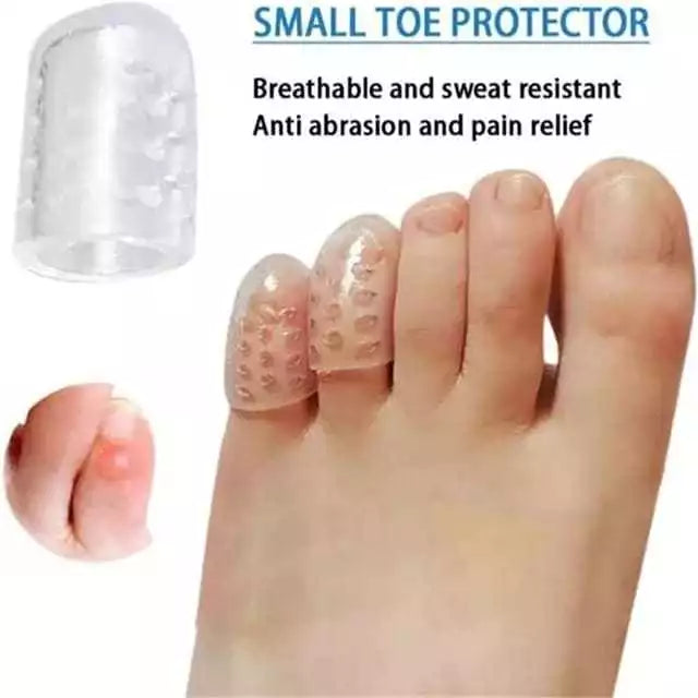 5 Pares - Protetor De Dedos Dos Pés Silicone Transparente Dedeira Respiráve