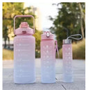 Kit 3 Garrafas motivacional  Galão 300ml, 900ml e 2L - tiktok - SORTIDOS