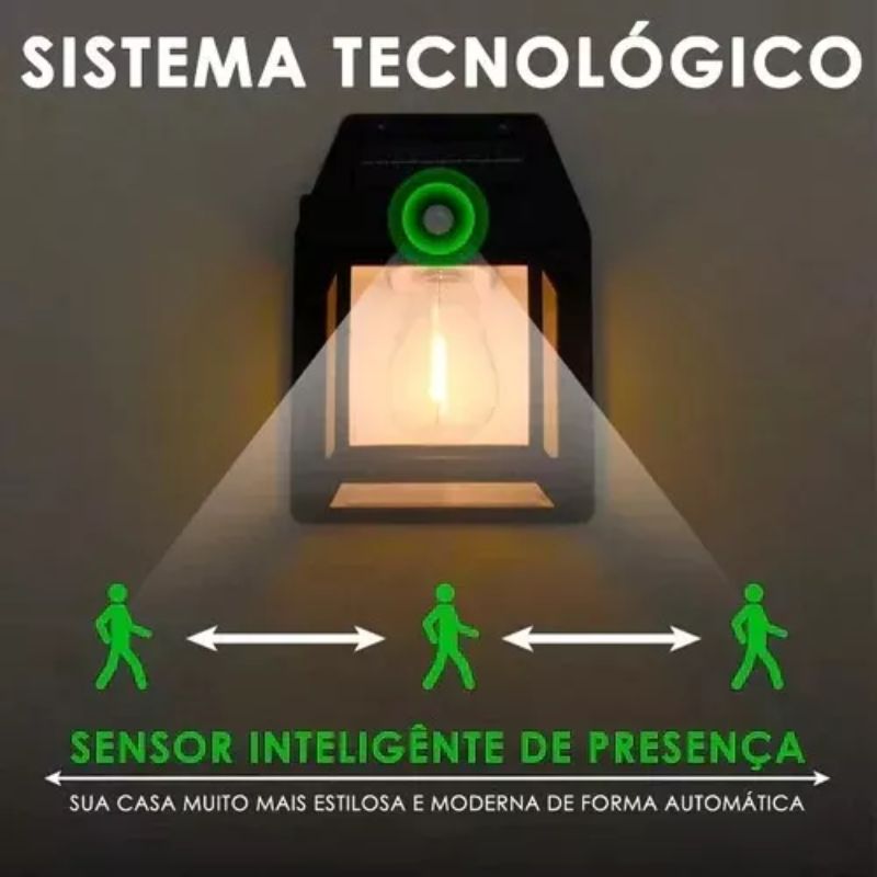 Luminária Solar com Detector De Movimentos
